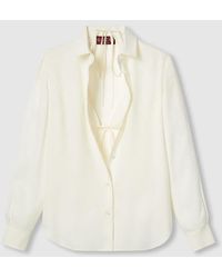 Gucci - シルクジャカード シャツ＆ブラ セット, ホワイト, ウェア - Lyst