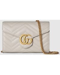 Gucci - Portefeuille Sur Chaîne Gg Marmont - Lyst