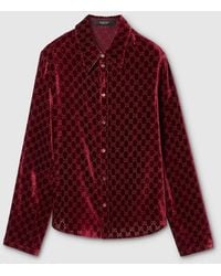 Gucci - Stretch Gg Velvet Devoré Shirt - Lyst
