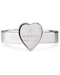 Gucci Womens Silver Heart Sterling-silver Ring - Metallic