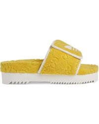 Gucci Adidas X Women's GG Platform Sandal - Yellow
