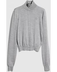 Gucci - Silk Wool Zip Jacket With Embroidery - Lyst