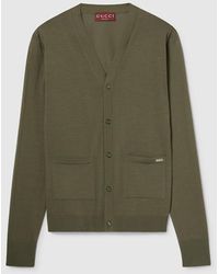 Gucci - Fine Wool Knit Cardigan With Intarsia - Lyst