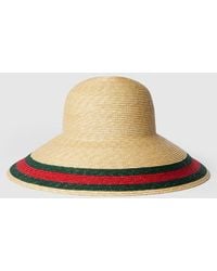 Gucci - Woven Hat With Web, Size S, Straw - Lyst
