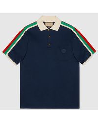 Gucci - Cotton Jersey Polo Shirt With Web - Lyst