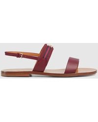 Gucci - Sandal With Interlocking G And Web, Leather - Lyst