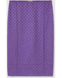 Gucci - Jupe En Jacquard De Soie Gg, Taille - Lyst
