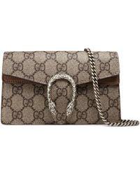 Gucci Dionysus Super-Mini-Tasche aus GG Supreme - Natur