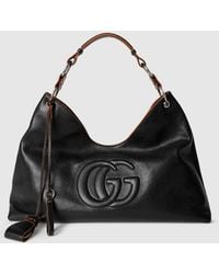 Gucci - Large Shoulder Bag With Double G Detail - Lyst