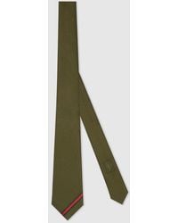 Gucci - Corbata De Jacquard De Seda Con Tribanda Web - Lyst