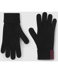 Gucci - Handschuhe Aus Wolle Mit Web, Größe - Lyst