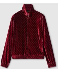 Gucci - Gg Stretch Velvet Devoré Zipped Jacket - Lyst