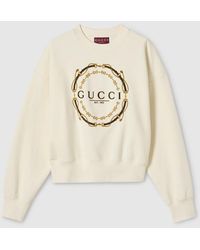 Gucci - Sudadera De Punto De Algodón Con Estampado, Talla - Lyst