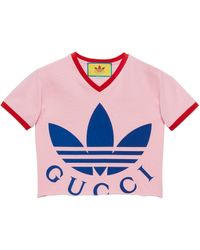 Gucci Adidas X Cropped T-shirt - Roze