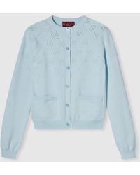 Gucci - Ggコットン カーディガン, ブルー, ウェア - Lyst