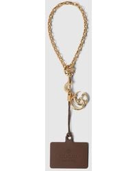 Gucci - Lanyard Phone Holder With Double G, Metal - Lyst