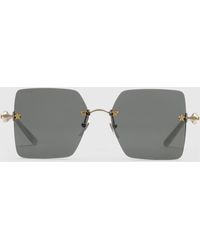 Gucci - Occhiali Da Sole Quadrati In Metallo - Lyst