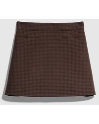Gucci - Gingham Wool Mini Skirt - Lyst