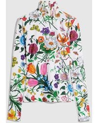 Gucci - Printed Nylon Jersey Turtleneck Top - Lyst