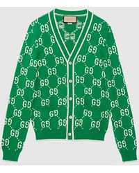 Gucci - Cardigan Con Intarsio In Cotone GG - Lyst