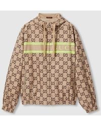 Gucci - Light Nylon GG Print Hooded Jacket - Lyst