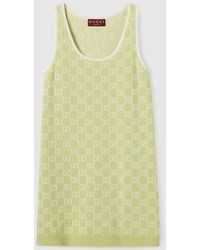 Gucci - Gg Fine Cotton Jacquard Dress - Lyst