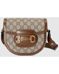 Gucci Horsebit 1955 Jumbo GG Mini Bag in Natural | Lyst Gucci Horsebit 1955 Jumbo GG Mini Bag in Natural | Lyst