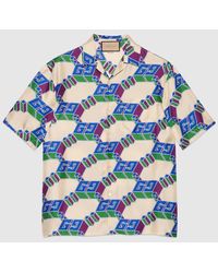 Gucci - 3d GG Print Silk Shirt - Lyst