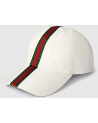 Gucci - Cotton Baseball Hat With Web - Lyst