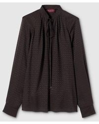 Gucci - Horsebit Silk Jacquard Shirt - Lyst