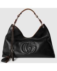 Gucci - Large Shoulder Bag With Double G Detail - Lyst