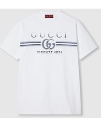 Gucci - Camiseta de Algodón y Estampado - Lyst