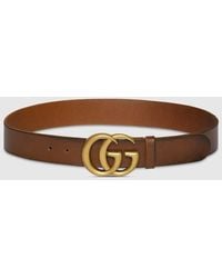 Gucci - Leather Double G Belt - Lyst