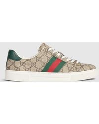 Gucci - Ace GG Supreme Canvas & Leather Sneaker - Lyst