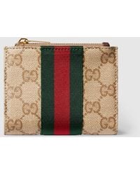 Gucci - Small Wallet With Web, Gg Canvas - Lyst
