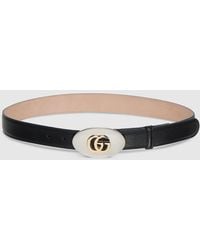 Gucci - Belt With Double G Plaque Buckle, Size 100 - Lyst