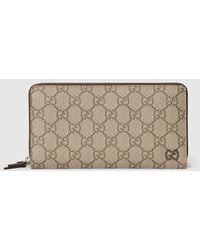 Gucci - Cartera Con Cremallera, Gg E Interior Marrón - Lyst