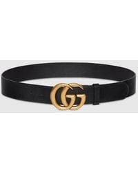Gucci - Belt Gold Double G Buckle Leather 397660 4cm (GGB1001) - Lyst