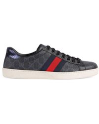 gucci black trainers mens