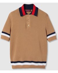 Gucci - Piquet Knit Cotton Polo Shirt - Lyst