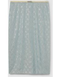 Gucci - Silk Stretch Chiffon Skirt With Crystals - Lyst