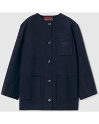 Gucci - Wool Coat With Embroidery, Ready-To-Wear - Lyst