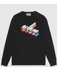 Gucci - Cotton Jersey Long-sleeved T-shirt - Lyst