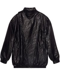 Gucci Übergroße Jacke aus Leder - Schwarz