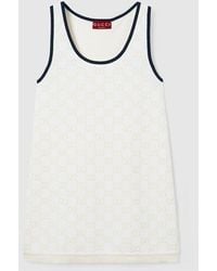 Gucci - Gg Fine Cotton Jacquard Dress - Lyst