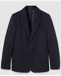 Gucci - Gg Cotton Gabardine Jacquard Jacket - Lyst