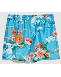 Gucci - Printed Silk Twill Shorts - Lyst