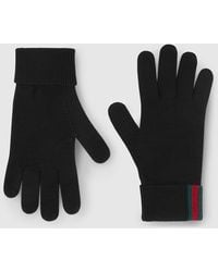 Gucci - Gants En Laine Avec Bande Web, Taille - Lyst