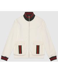 Gucci - Cotton Jersey Zip Jacket With Web - Lyst