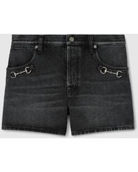 Gucci - Cotton Denim Shorts With Horsebit - Lyst